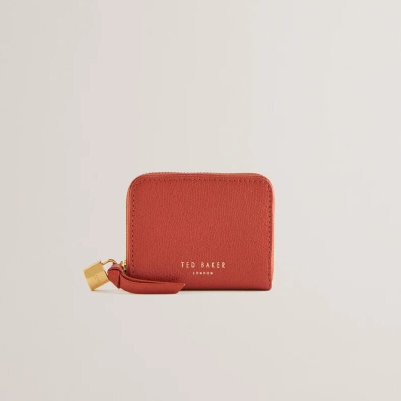 WESMIN Padlock Detail Small Leather Purse
