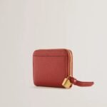 WESMIN Padlock Detail Small Leather Purse