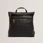 LUCCEA Branding Webbing Large Leather Backpack