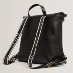 LUCCEA Branding Webbing Large Leather Backpack