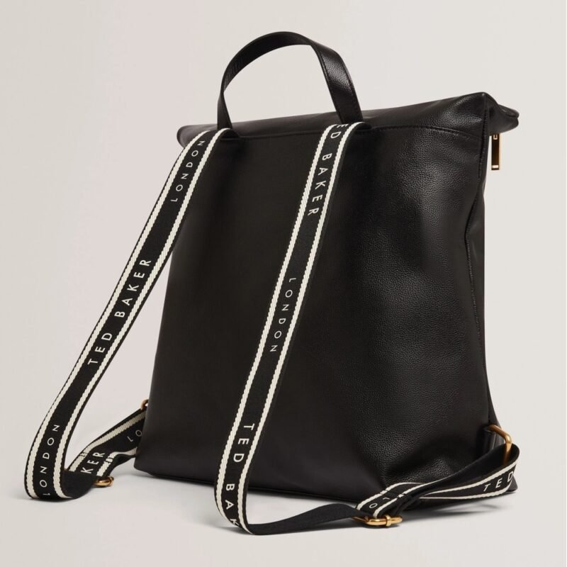 LUCCEA Branding Webbing Large Leather Backpack