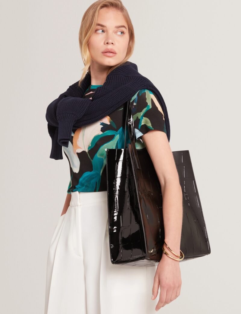 CROCCON Croc Effect Large Icon Bag