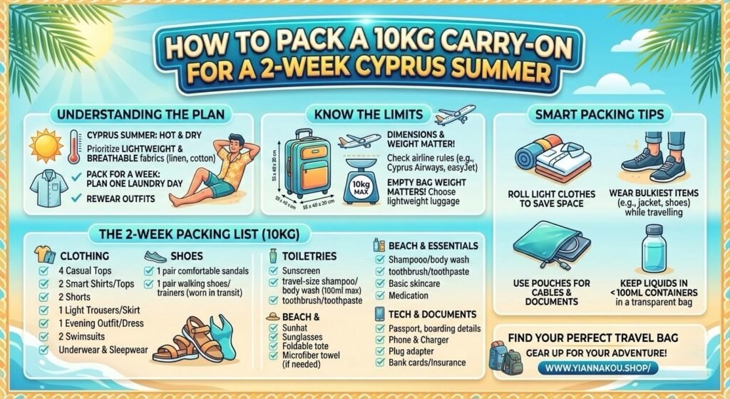 How to Pack a 10kg Carry-On for a 2-Week Cyprus Summer