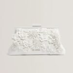 FIORELL Flower 3D Applique Clutch Bag