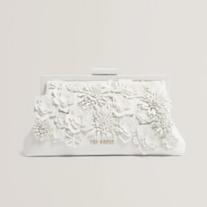 FIORELL Flower 3D Applique Clutch Bag