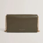 MAHIRAA Metallic Faux Leather Crossbody Flapover Wallet Bag