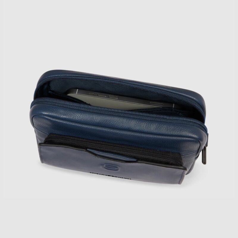 Leather Clutch with two dividers and Shoulder strap