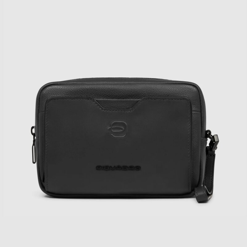 Leather Clutch with two dividers and Shoulder strap