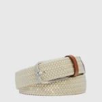 Men’s braided stretch belt with prong buckle