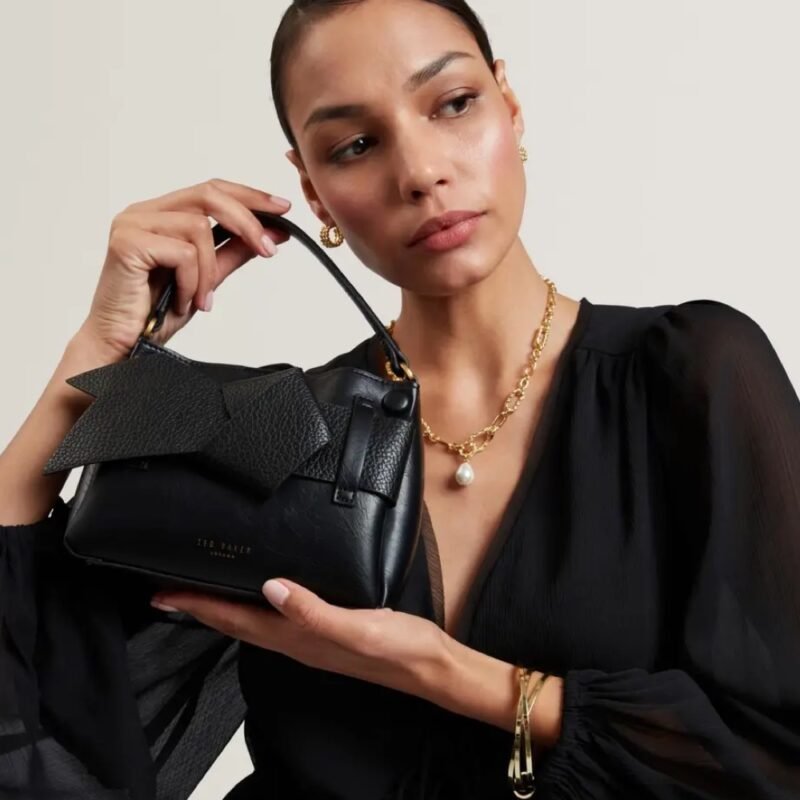 SSANSA Knot Bow Mini Top Handle Bag