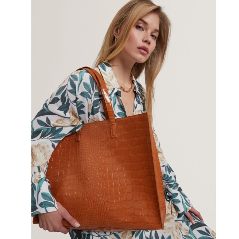 WELLMA Croc Effect Extra Large Icon Bag