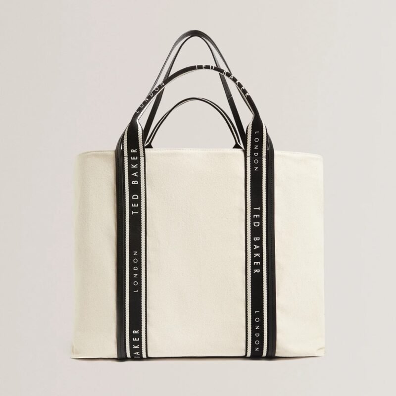 LAURINE Canvas Webbing Detail Large Shopper