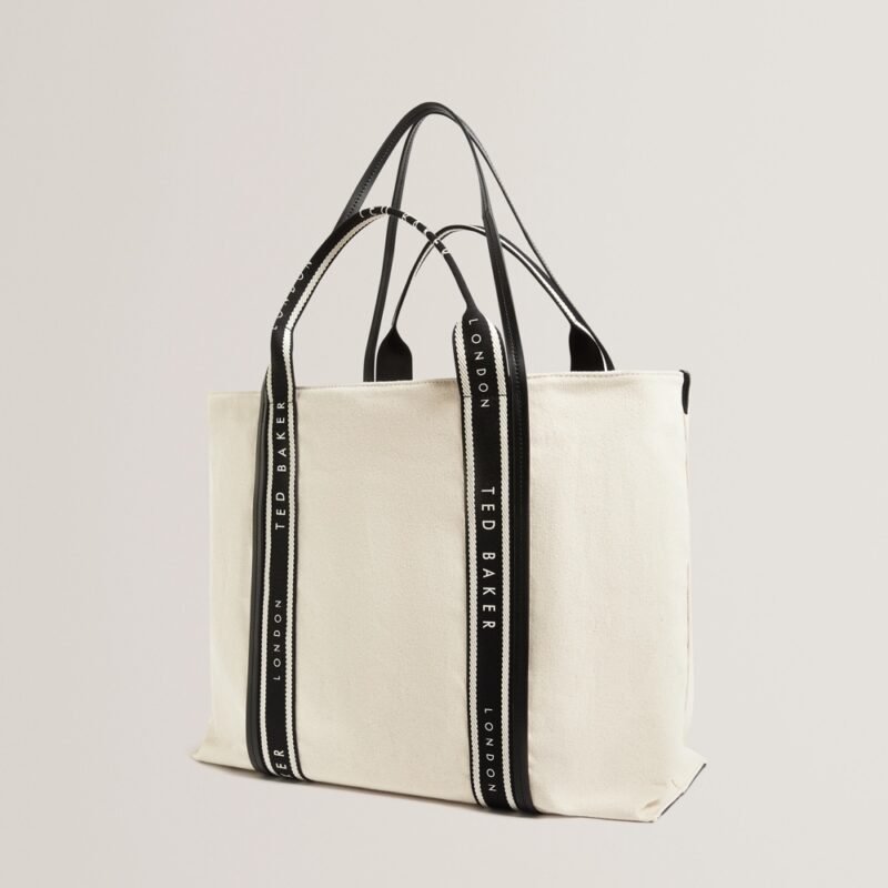 LAURINE Canvas Webbing Detail Large Shopper