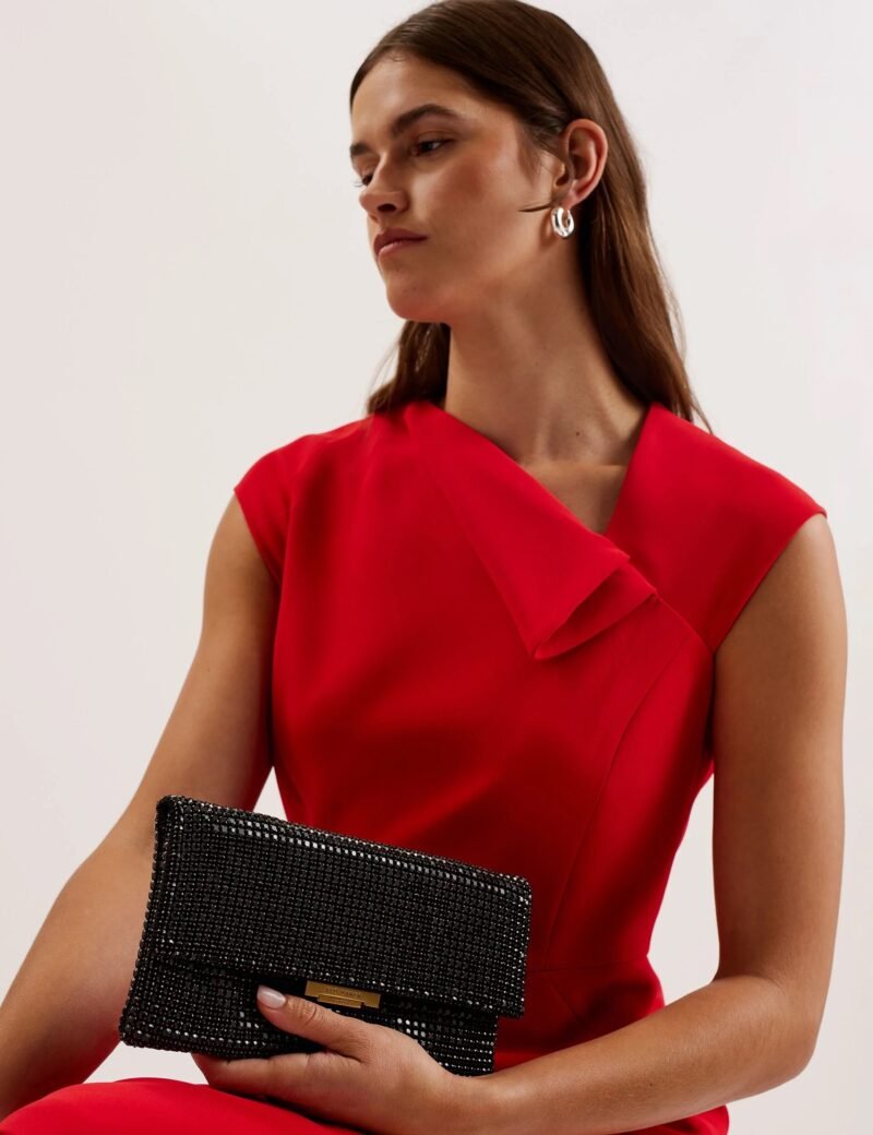 KRISTN Crystal Long Fold Over Crossbody Bag