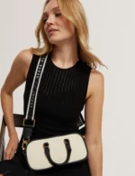 LAURALY Elongated Canvas Boxy Top Handle Bag