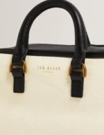LAURALY Elongated Canvas Boxy Top Handle Bag