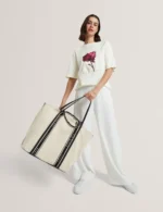 LAURINE Canvas Webbing Detail Large Shopper