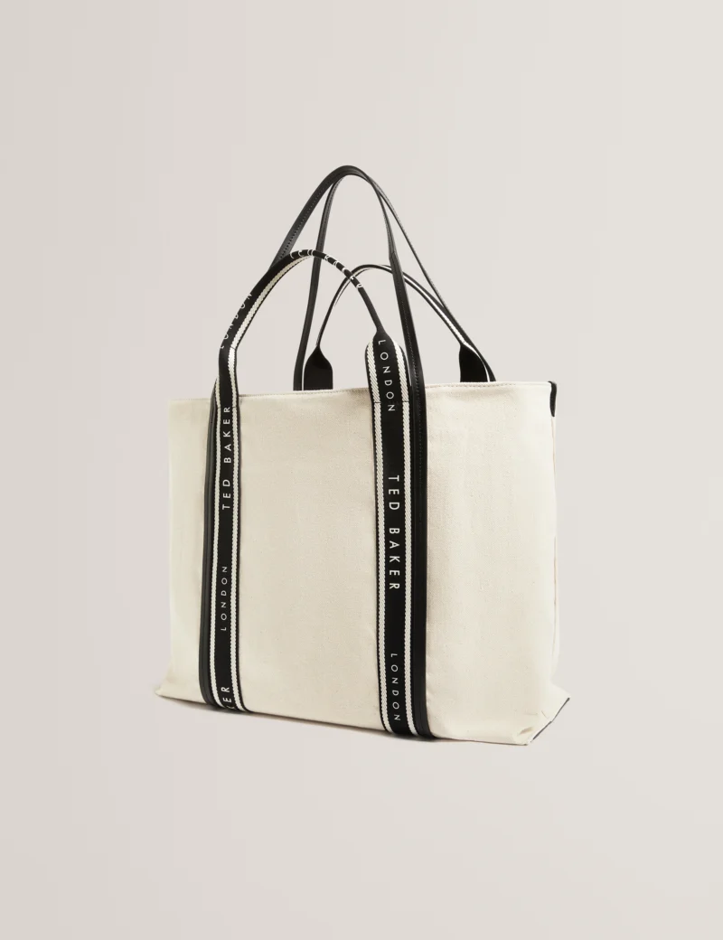 LAURINE Canvas Webbing Detail Large Shopper
