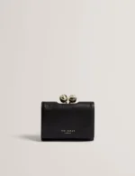 ROOSA Rose Detail Leather Small Bobble Purse