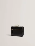ROOSA Rose Detail Leather Small Bobble Purse