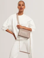LARINDA Webbing Strap Leather Crossbody Bag