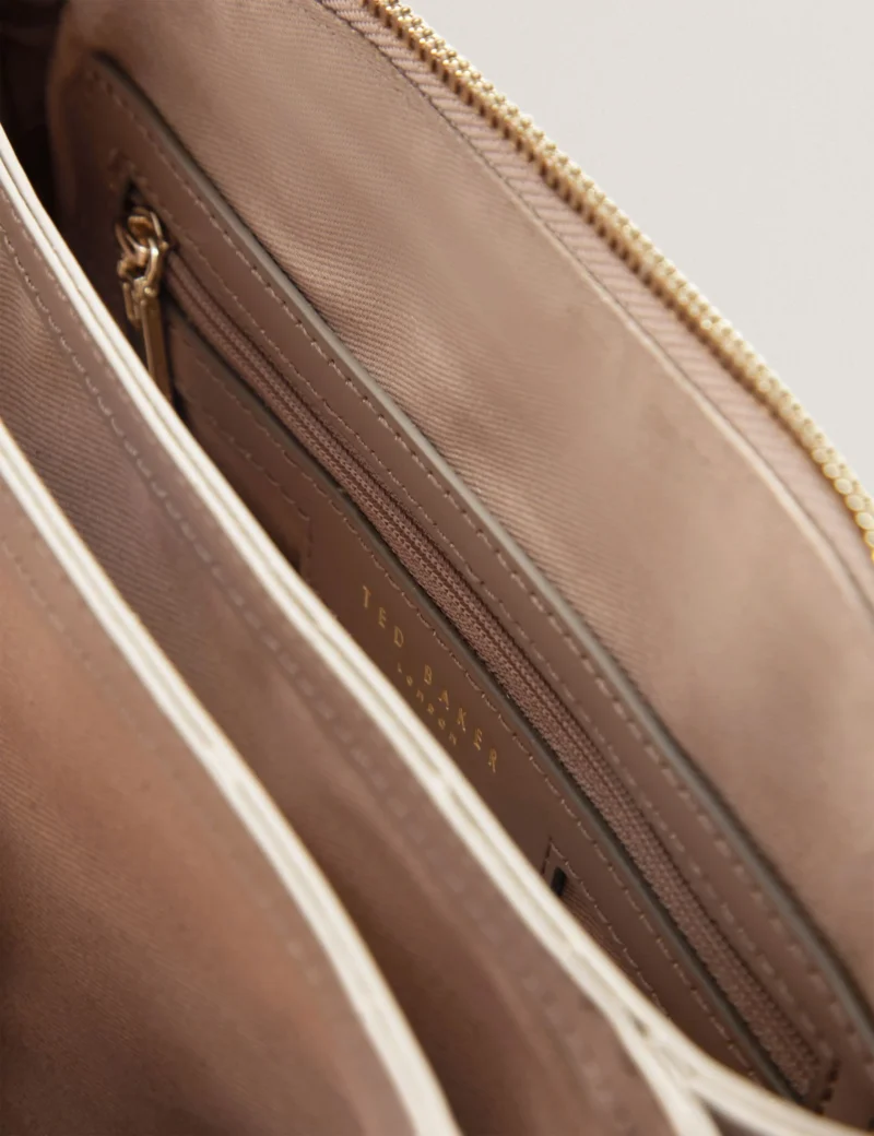 LARINDA Webbing Strap Leather Crossbody Bag