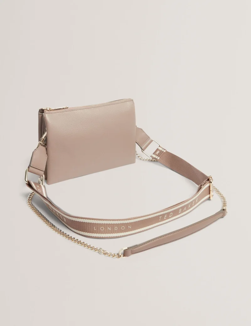 LARINDA Webbing Strap Leather Crossbody Bag