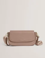 LOUIIZE Webbing Leather Flapover Crossbody Bag