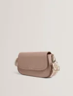 LOUIIZE Webbing Leather Flapover Crossbody Bag