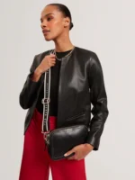 LUCEELE Webbing Leather Crossbody Bag