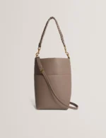 WANNDA Weave Handle Leather Medium Bucket Bag