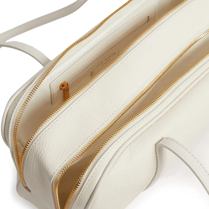 AMYLEE Double Zip Leather Bowler Bag