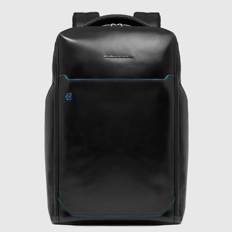 Blue Square leather backpack with RFID 15,6"