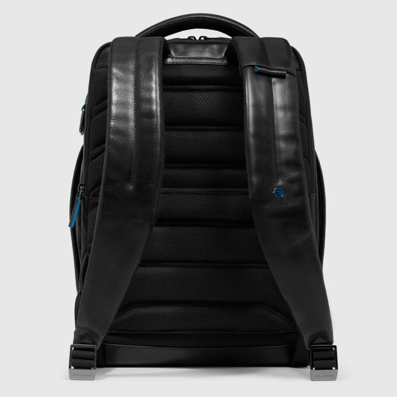 Blue Square leather backpack with RFID 15,6"