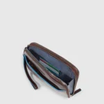 Leather Clutch with Double Zip and RFID
