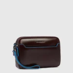 Leather Clutch with Double Zip and RFID