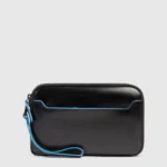 Leather Clutch with Double Zip and RFID