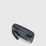 Leather Clutch with Double Zip and RFID