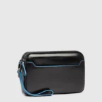 Leather Clutch with Double Zip and RFID
