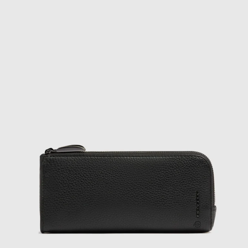 Leather men's pouch with glasses compartment