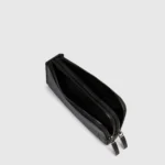 Leather men's pouch with glasses compartment