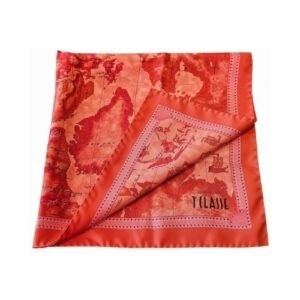 Silk scarf 70x70 Geo print