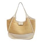 SUNSET Raffia and leather Shoulder bag