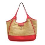 SUNSET Raffia and leather Shoulder bag