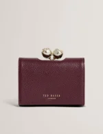 ROOSA Rose Clasp Small Trifold Leather Purse