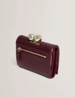 ROOSA Rose Clasp Small Trifold Leather Purse
