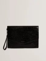 WESSLIE Croc effect Icon envelope clutch bag