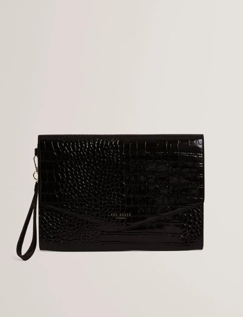 WESSLIE Croc effect Icon envelope clutch bag