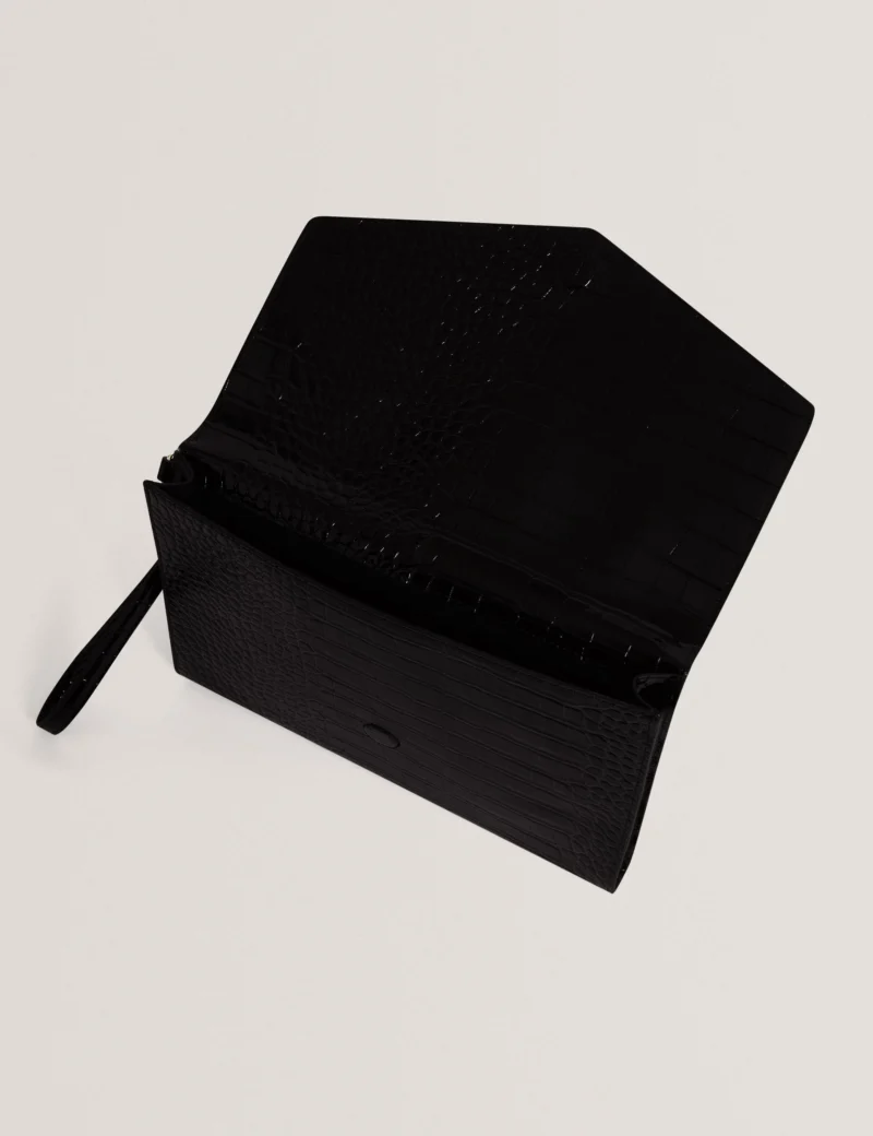 WESSLIE Croc effect Icon envelope clutch bag