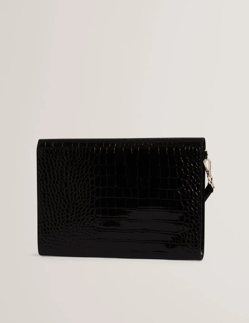 WESSLIE Croc effect Icon envelope clutch bag
